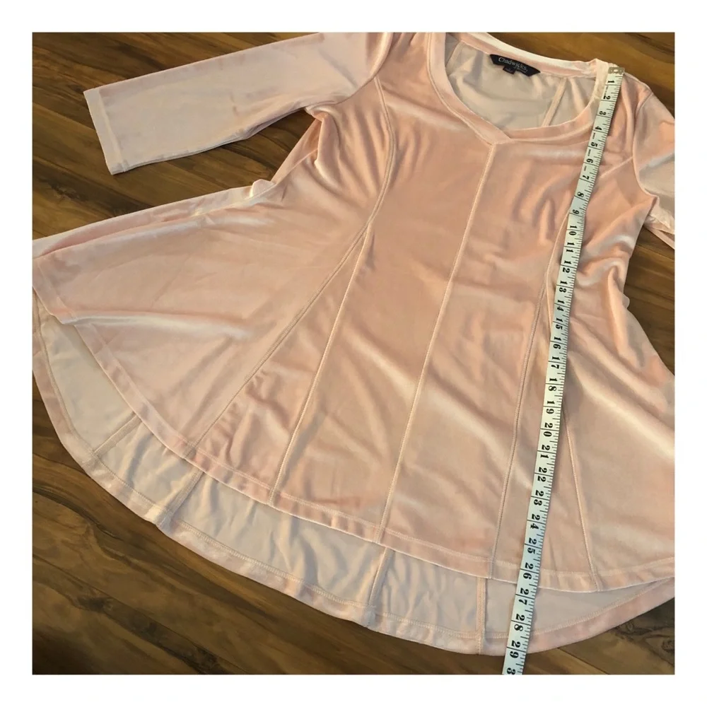 1990’s Pink Velvet Skater Dress Long Sleeved by Chadwick’s of Boston, Small‎